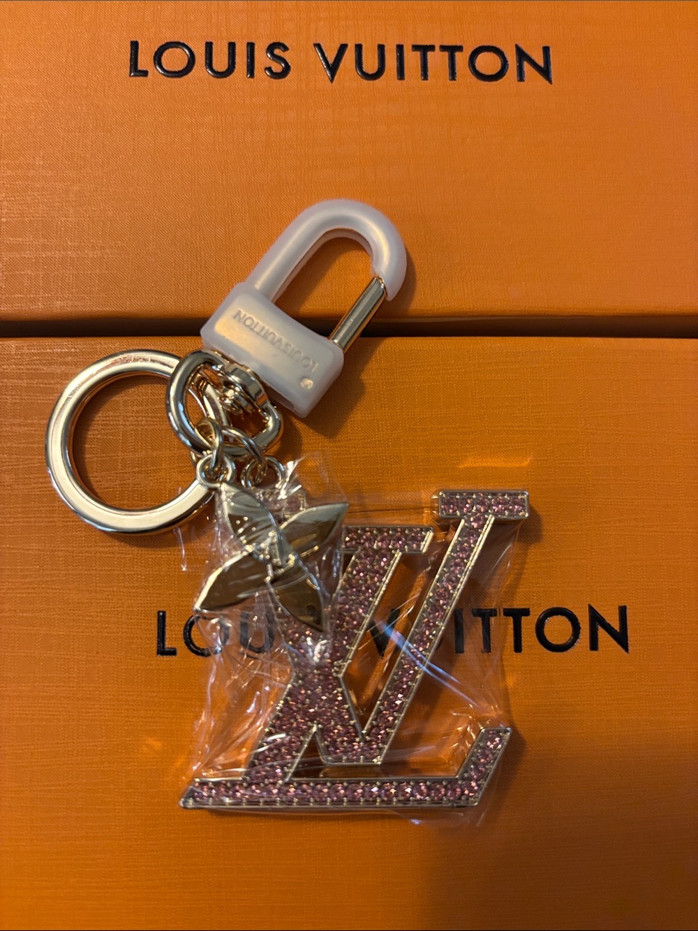 Pink Crystal LV Keychain/Charm